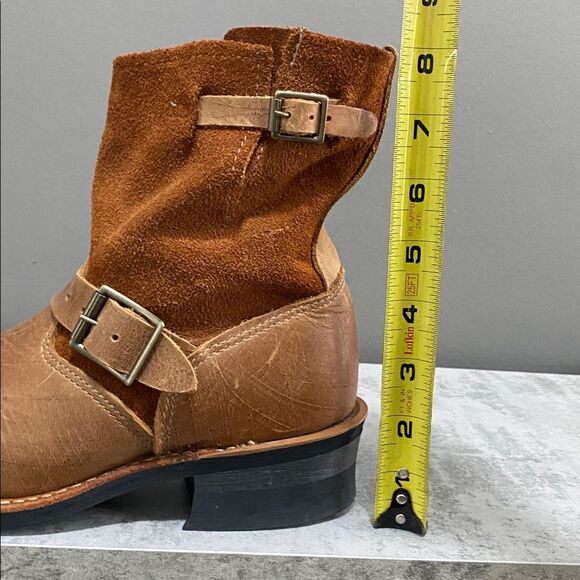 Brown Leather And Suede Ankle Boots with Buckles Size 7 - Picture 13 of 16